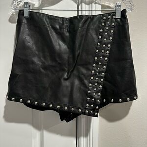 Free People Black Studded Skort
